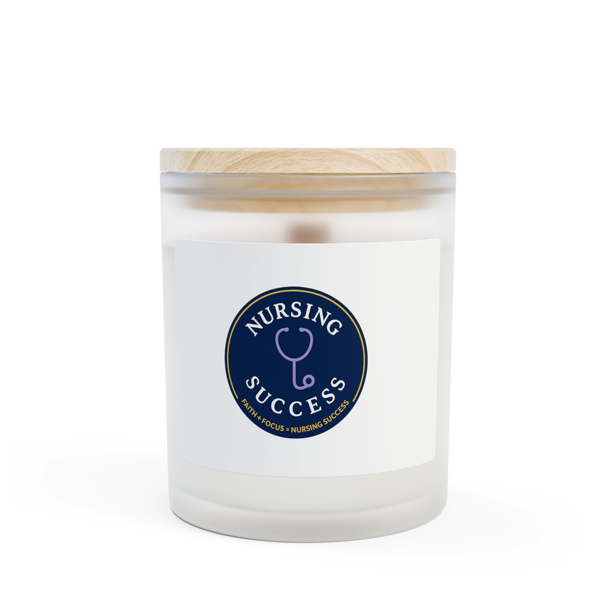 Nursing for Success Frosted Glass Candle – Faith. Focus. Nursing Success. - Image 5
