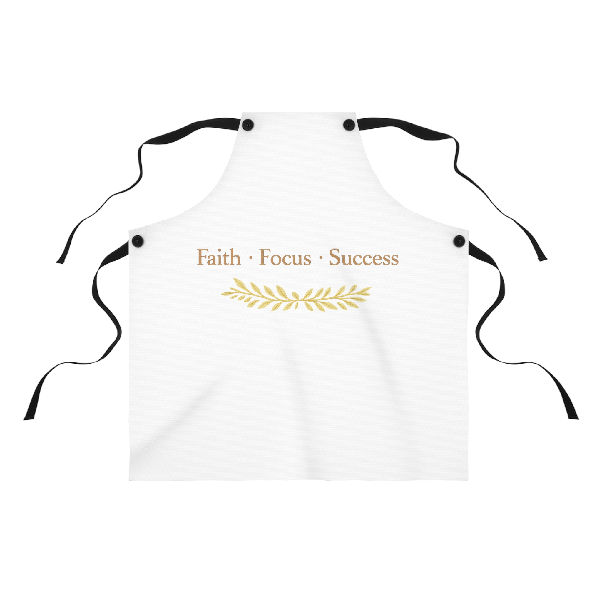 Faith • Focus • Success Inspirational Kitchen Apron – Elegant White Apron for Everyday Cooking & Gifting - Image 2