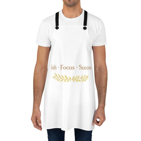 Faith • Focus • Success Inspirational Kitchen Apron – Elegant White Apron for Everyday Cooking & Gifting - Image 4